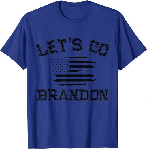 2021 Let's Go Brandon Funny Anti Biden US Flag Political Anti Biden Gift T-Shirt