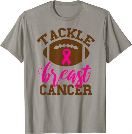 Breast Cancer Awareness Football Ribbon Tackle Breast Cancer T-Shirt