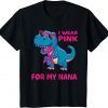 2021 Kids Pink Ribbon T-Rex Grandma Breast Cancer Awareness Toddlers Unisex T-Shirt