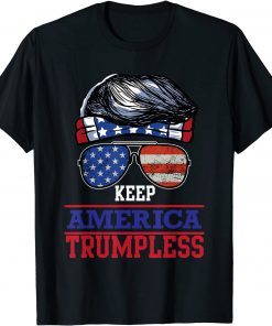 T-Shirt American Flag Sunglasses KEEP AMERICA TRUMPLESS 2021