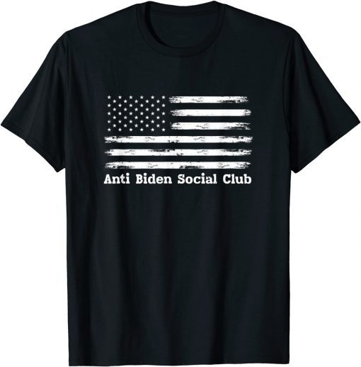 T-Shirt Anti Biden Social Club Distressed US Flag