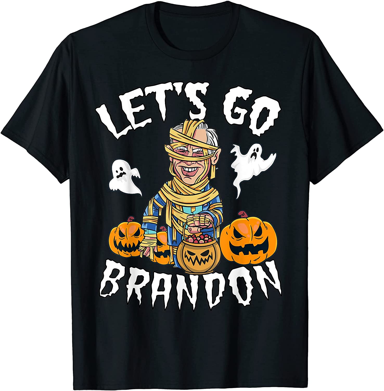 Halloween Jokes Pumpkin Boo Funny Joe Biden Let's Go Brandon Gift Tee Shirt