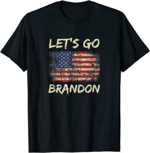 Classic Let's Go Brandon Tee Conservative Anti Liberal US Flag TShirt