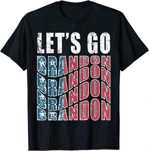 T-Shirt Vintage US Flag Let's Go Brandon Conservative Anti Liberal