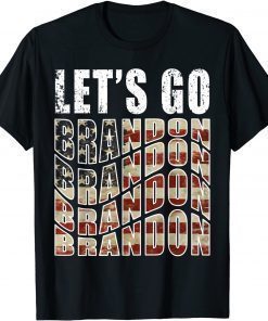 Vintage US Flag Let's Go Brandon Conservative Anti Liberal 2021 T-Shirt