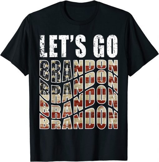 Vintage US Flag Let's Go Brandon Conservative Anti Liberal 2021 T-Shirt