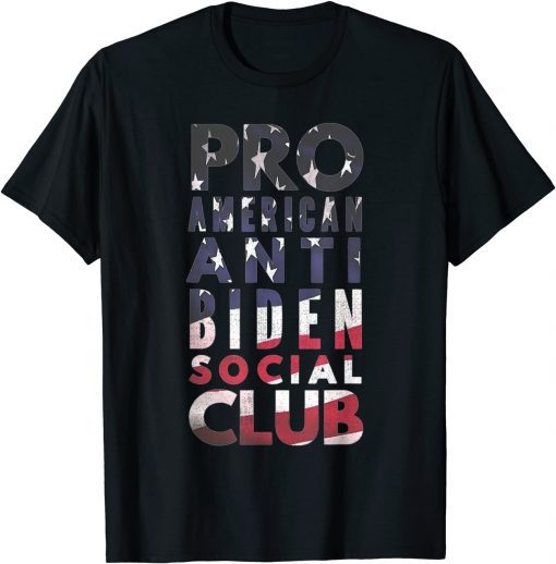 2021 Pro America Anti Biden Social Club USA Flag Retro Vintage T-Shirt