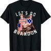 Vintage Cat US Flag Let's go Brandon T-Shirt
