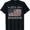 Let's Go Brandon Biden Chant Grunge Distressed American Flag T-Shirt