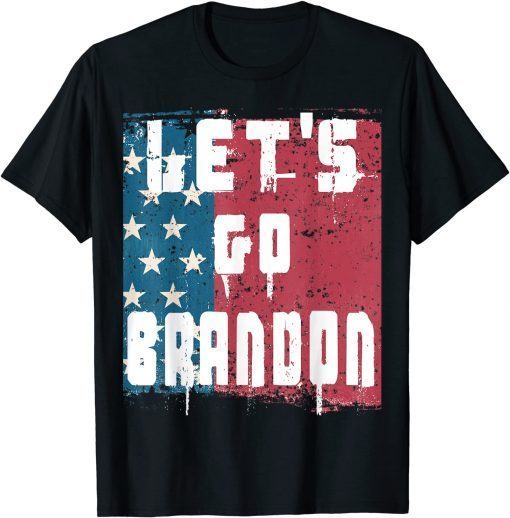 Vintage US Flag Let's Go Brandon Conservative Anti Liberal FJB Chant T-Shirt