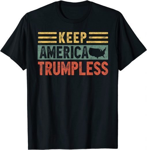 Keep America Trumpless American Eagle Funny Saying Vintage 2021 T-Shirt