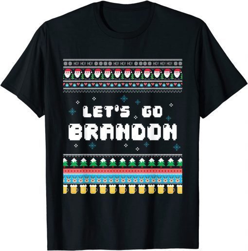 2021 Let's Go Brandon Impeach 46 Anti Biden Chant Ugly Christmas T-Shirt