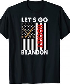 T-Shirt Let's Go Hockey Funny Anti Biden American Flag