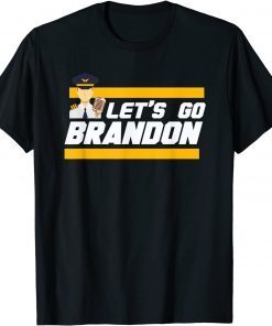 T-Shirt Pilot Announcing Lets Go Brandon Tee Funny Trendy sarcastic