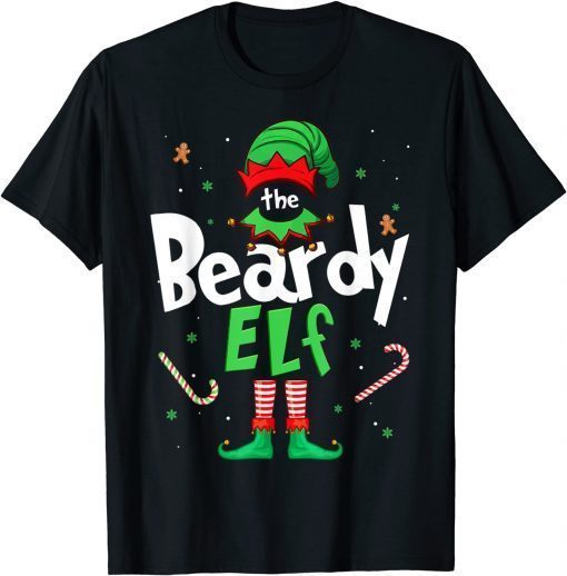 Official The Beardy Elf Shirt Xmas Matching Christmas For Family T-Shirt