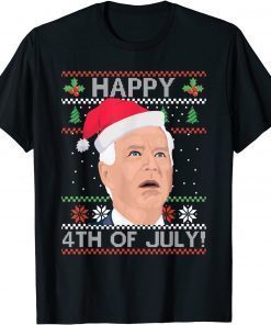 Santa Joe Biden Happy 4th of July Ugly Christmas Sweater Gift TShirt