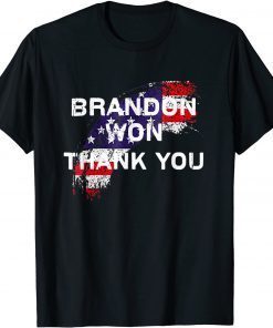 Brandon Won ,Thank You Brandon, Branden let go US Flag 2021 TShirt