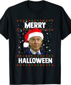 Classic Santa Joe Biden Merry Halloween Ugly Christmas Sweater T-Shirt