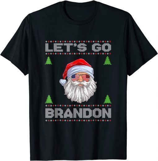 T-Shirt Brandon's Ugly Christmas with an American Flag Gnome