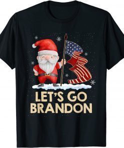 T-Shirt Lets Go Brandon Christmas Santa US Flag Joe Biden Xmas 2022