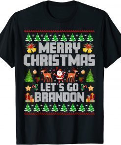 Official Merry Christmas Let's go Branson Brandon Ugly Sweater Style T-Shirt