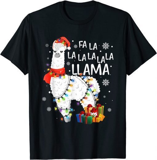 Fa La Llama La Funny Christmas Shirt Christmas Llama Lover TShirt