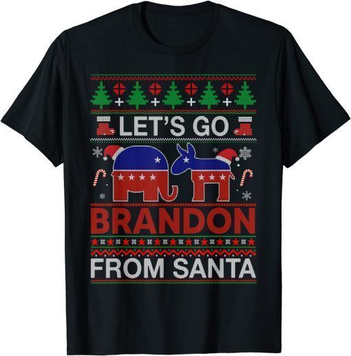 Official Go Brandon Let's Go 2024 Meme Biden Ugly Christmas Sweater TShirt