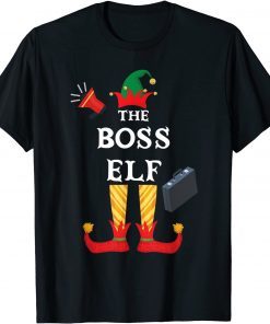Official Boss Elf Family Christmas Party Funny Pajama Coworker 2021 T-Shirt