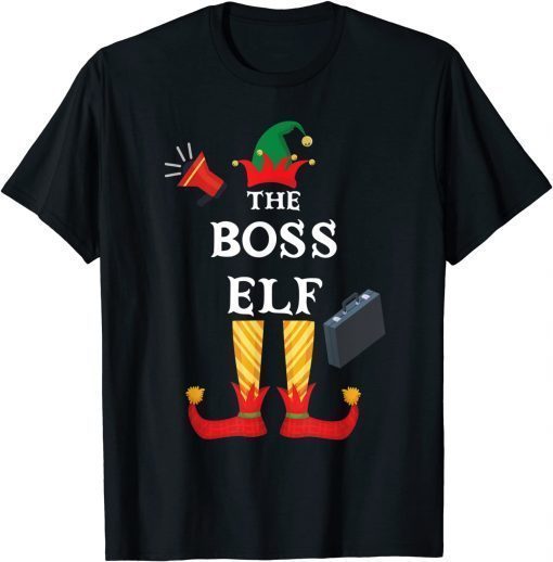 Official Boss Elf Family Christmas Party Funny Pajama Coworker 2021 T-Shirt