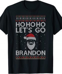 Official Ho Ho Ho Let's Go Brandon, Funny Ugly Christmas T-Shirt