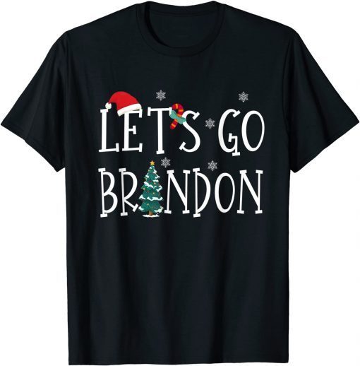 Official Let's Go Branson Brandon Conservative Santa Hat Christmas T-Shirt