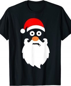 Classic Zipper Mouth Santa Claus Big Head Funny Christmas Shirts