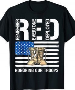 Classic Remember Everyone Veteran Deployed RED Friday Military T-Shirt