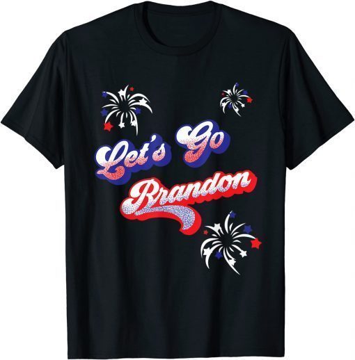 Classic Let's Go Brandon Anti Joe Biden Funny Political Retro Stars T-Shirt