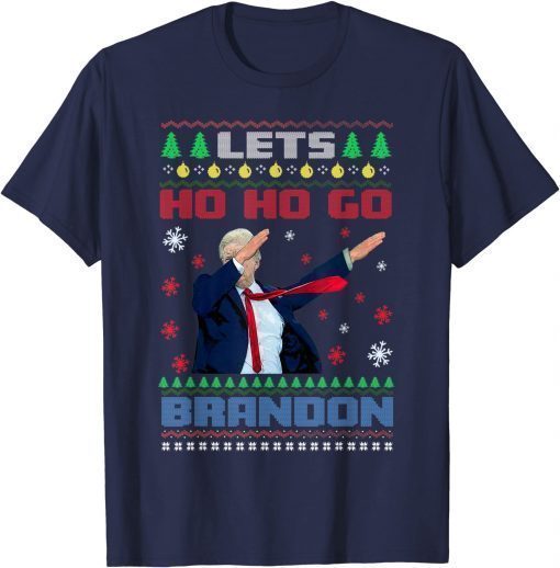 T-Shirt Merry Christmas Let Ho Ho Go Brandon Trump Xmas Anti Biden