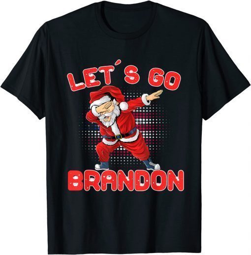 2021 Christmas Let's Go Brandon Shirt Dabbing Santa Claus Xmas T-Shirt