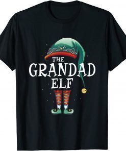 Tee Shirts The Grandad Elf Christmas Matching Family Group Xmas Pajama Gift