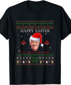 Funny Joe Biden Merry Christmas Happy Easter Ugly Xmas Sweater T-Shirt