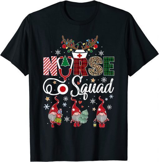 Classic Christmas Nurse Crew Squad Xmas Nursing Pajamas T-Shirt