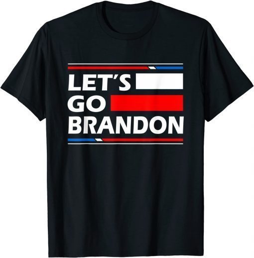 2021 Let's Go Brandon Conservative US Flag Tee for Anti Liberal T-Shirt