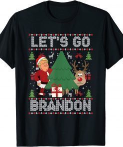 Official Let's Go Brandon Santa Trump Ugly Christmas Sweater Tee Shirts