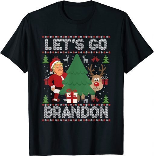 Official Let's Go Brandon Santa Trump Ugly Christmas Sweater Tee Shirts