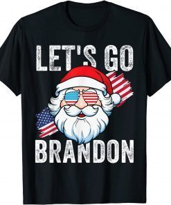 T-Shirt Christmas Let's Go Brandon Tee Santa Claus Xmas