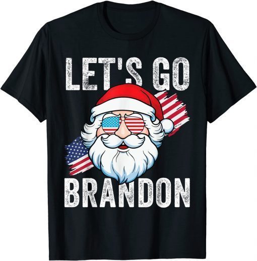 T-Shirt Christmas Let's Go Brandon Tee Santa Claus Xmas