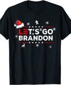 Let's Go Brandon Christmas, Funny Christmas Santa Hat T-Shirt