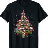 Sugar Skull Christmas Tree with Santa Hat Tee T-Shirt