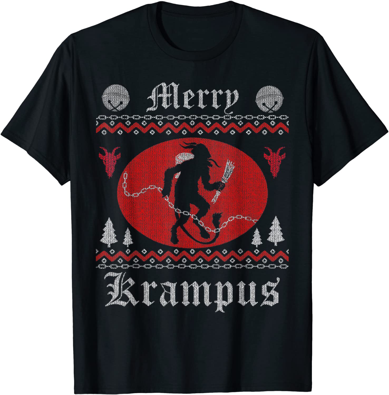 Merry Krampus Christmas Xmas Horror Ugly Sweater Evil Pajama T-Shirt