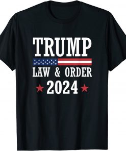 T-Shirt Law & Order Cops For Trump 2024 Police Thin Blue Line