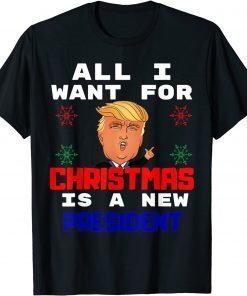 2021 All I Want For Christmas Is A New President Gingerbread T-Shirt