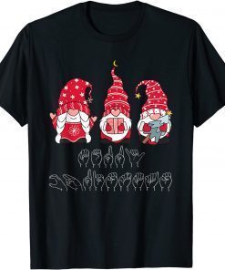 Merry Christmas Sign Language ASL Deaf Funny Ugly Christmas T-Shirt